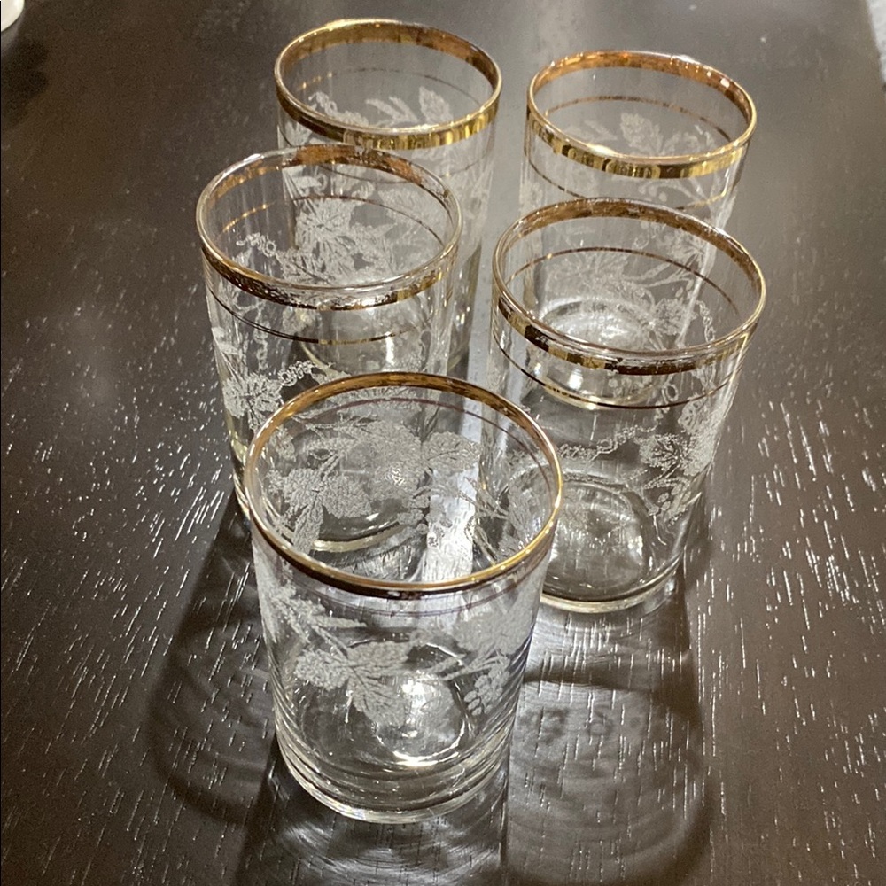 Set/5 Vintage Bartlett Collins Juice Glasses!
